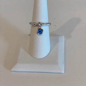Dangle Evil eye adjustable ring #0024